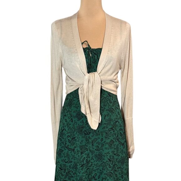 NWT Gold Hawk Lightweight Cardigan Sz.M Silk Bamboo Quiet Luxury Classic - Picture 3 of 12